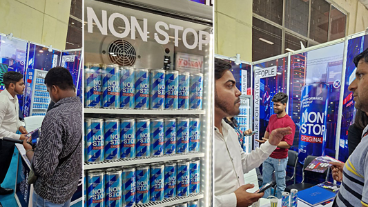 NON STOP in the spotlight: the energy drink was presented at the India International Trade Fair 2023 in New Delhi