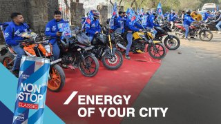 Bikers carrying the NON STOP energy through the streets of New Delhi and northern India!